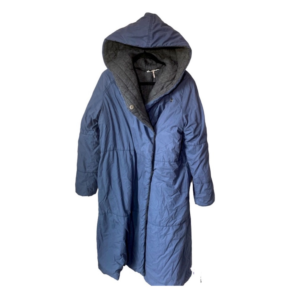 Free People Blue Puffer Coat Small